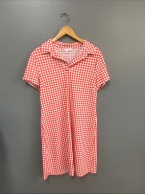 Jude Connally Red and White Gingham Polo Mini Dress
